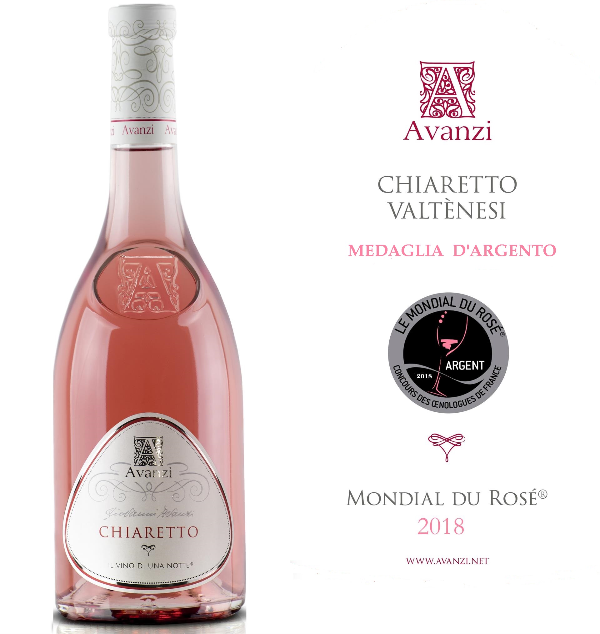 Chiaretto Avanzi awarded at Le Mondial du Rosé 2018